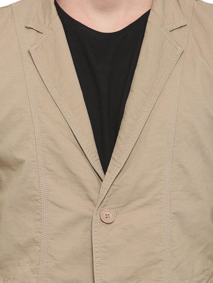 brown cotton casual blazer - 14527424 - Zoom Image - 4