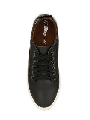 black leatherette lace up sneaker - 14528683 - Standard Image - 4