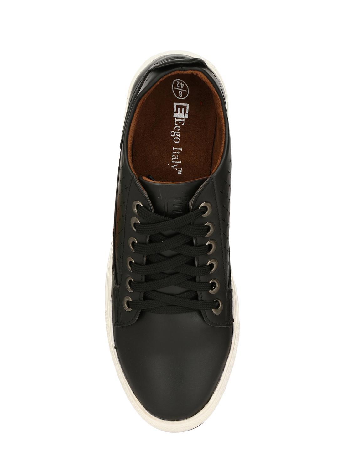 black leatherette lace up sneaker - 14528683 - Zoom Image - 4