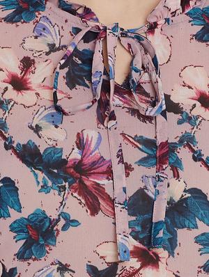Frill tie neck floral top - 14528888 - Standard Image - 4