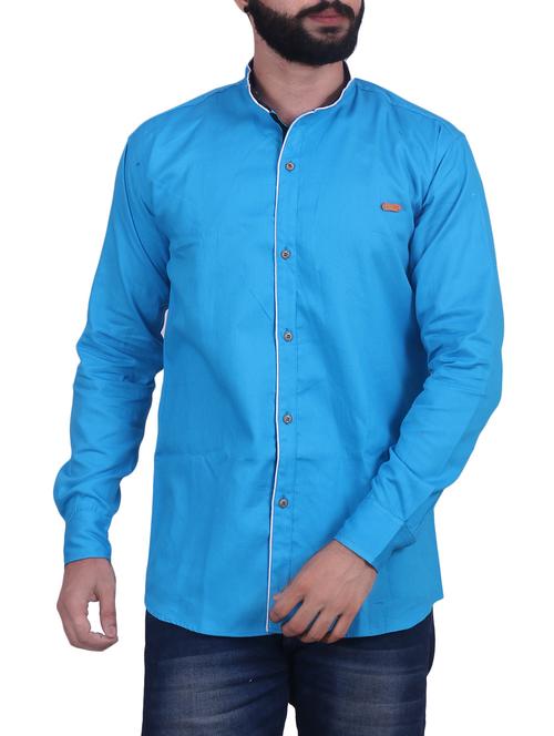 blue cotton casual shirt - 14529093 - Standard Image - 1