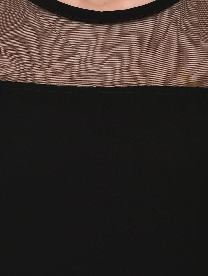 solid black georgette tunic - 14529183 - Zoom Image - 4