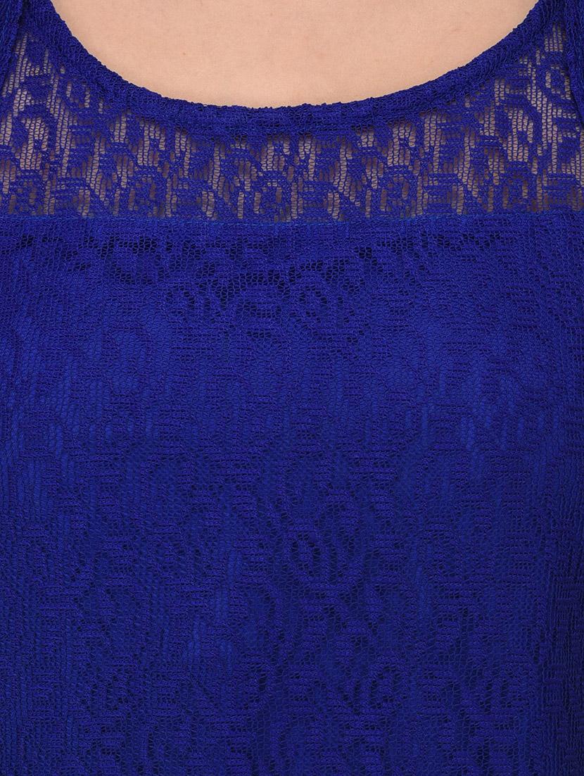 blue silk blend shift dress - 14529309 - Zoom Image - 4