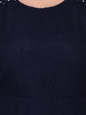 blue poly crepe shift dress - 14529322 - Standard Image - 4