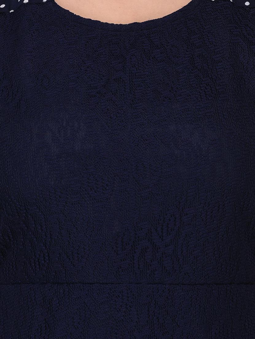blue poly crepe shift dress - 14529322 - Zoom Image - 4