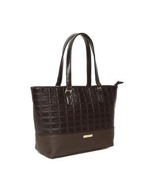 brown leatherette regular handbag - 14530322 - Standard Image - 4