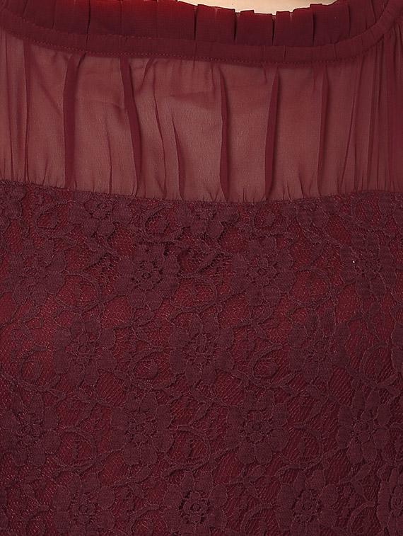maroon solid maxi dress - 14531457 - Zoom Image - 4