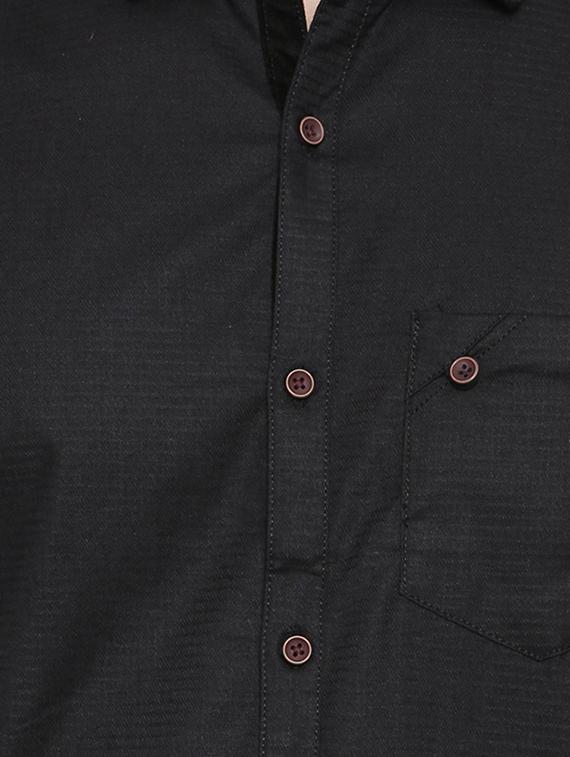 black cotton casual shirt - 14531669 - Zoom Image - 4