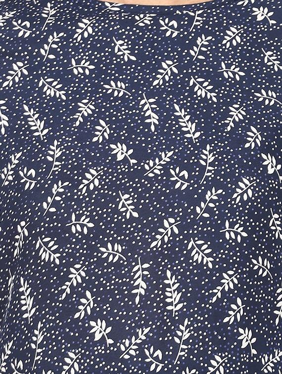leaf print boat neck top - 14531896 - Zoom Image - 4