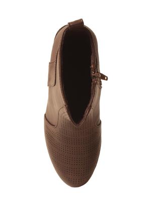 brown faux leather ankle boot - 14533146 - Standard Image - 4