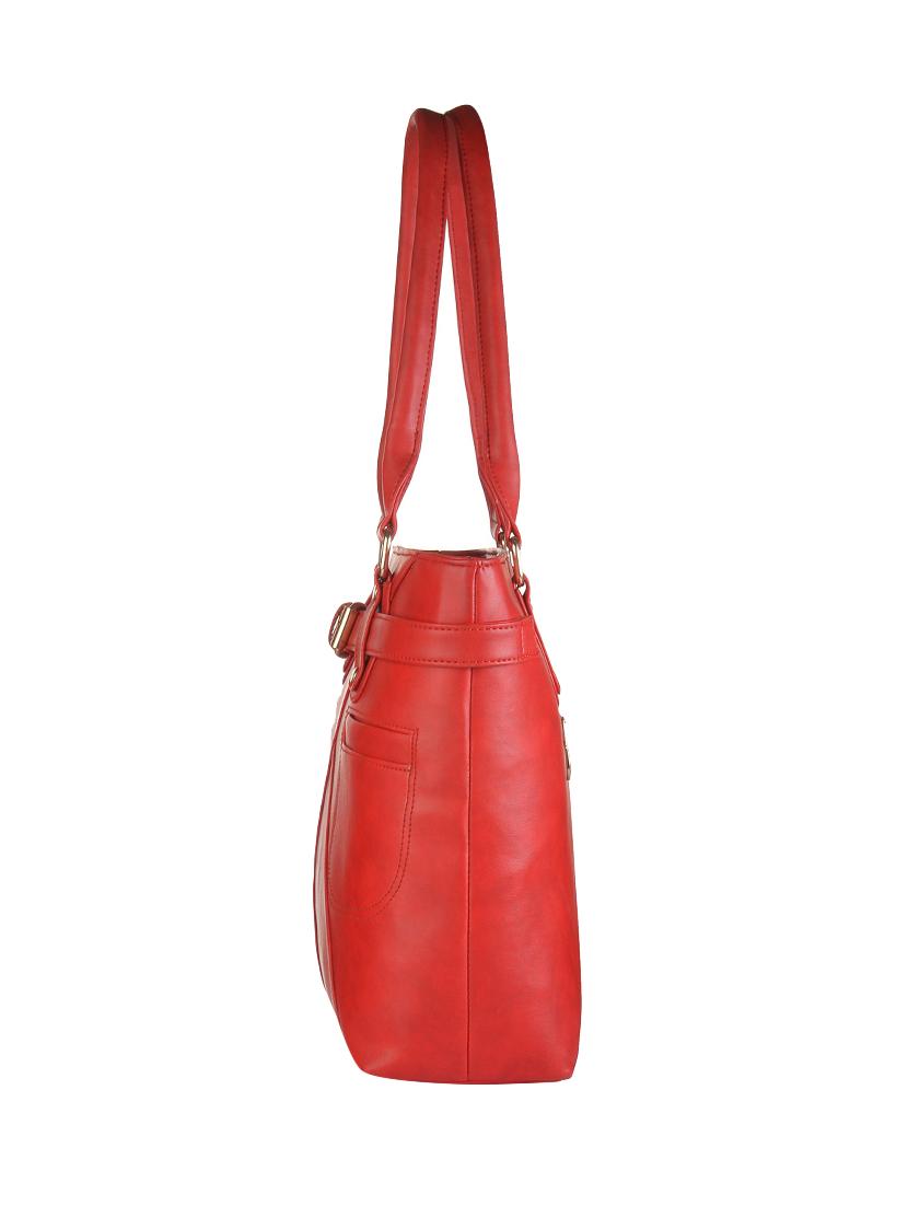 red leatherette regular handbag - 14533611 - Zoom Image - 4