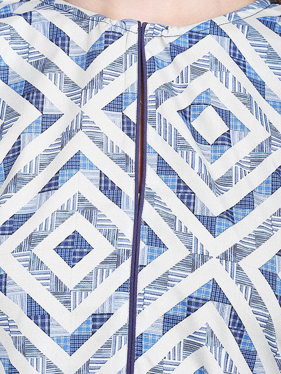 blue crepe straight kurta - 14535051 - Zoom Image - 4