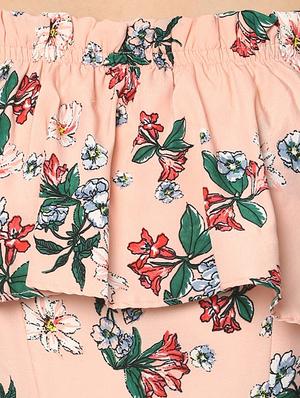 pink floral off shoulder dress - 14536271 - Standard Image - 4