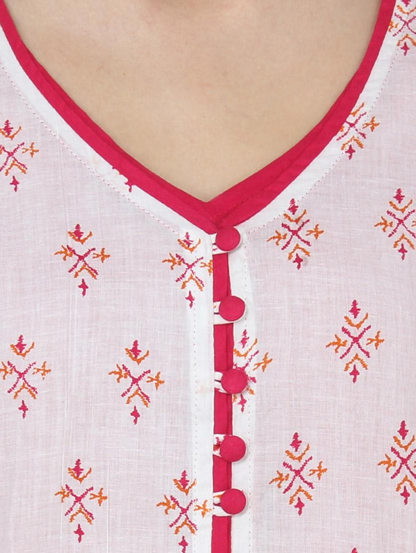 white cotton layered kurta - 14536296 - Zoom Image - 4