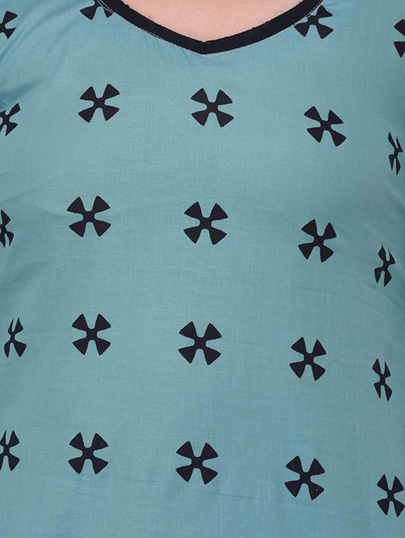 sky blue cotton kurta - 14536499 - Zoom Image - 4