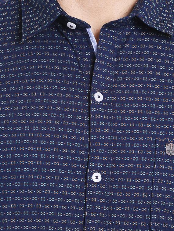 navy blue cotton casual shirt - 14537498 - Zoom Image - 4