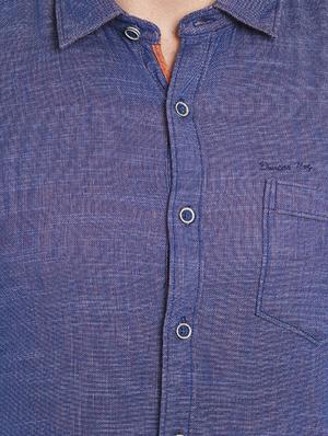 navy blue cotton casual shirt - 14537510 - Standard Image - 4