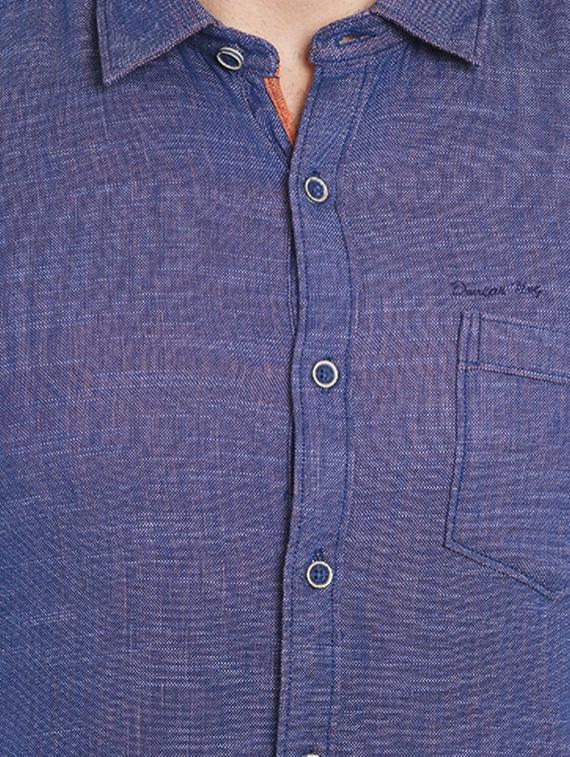 navy blue cotton casual shirt - 14537510 - Zoom Image - 4
