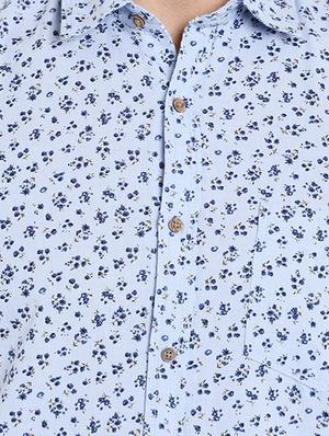 blue cotton casual shirt - 14537517 - Standard Image - 4