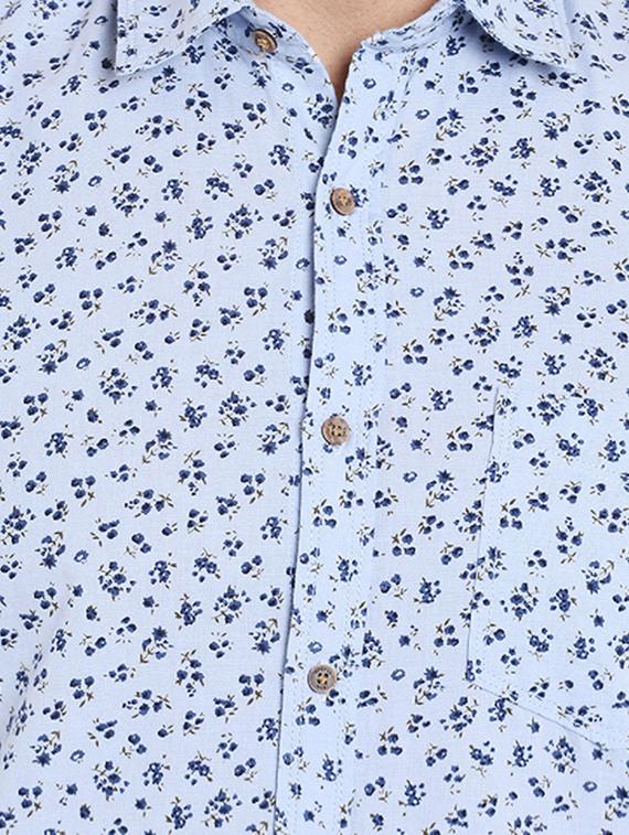 blue cotton casual shirt - 14537517 - Zoom Image - 4