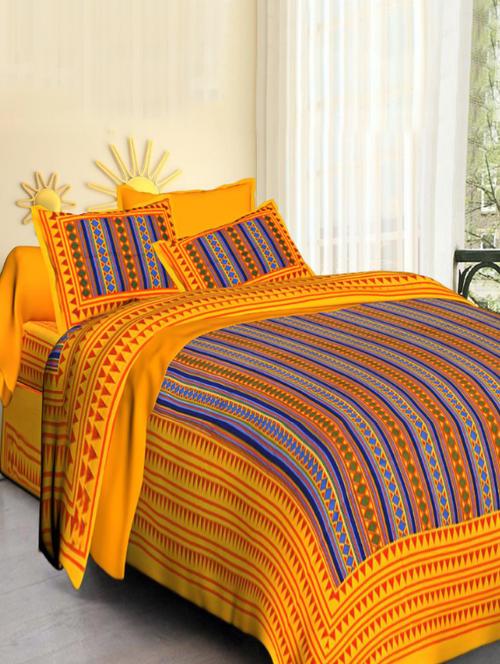 Geometric Print Double bedsheet with two pillow covers - 14537712 - Very Small Image - 1