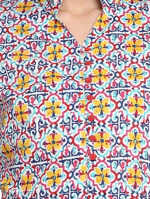yellow colored cotton printed a-line kurta - 14538525 - Standard Image - 4