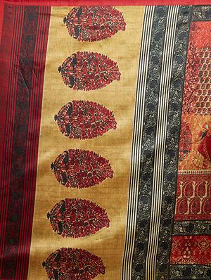 Multicolored printed saree with blouse - 14538653 - Standard Image - 4