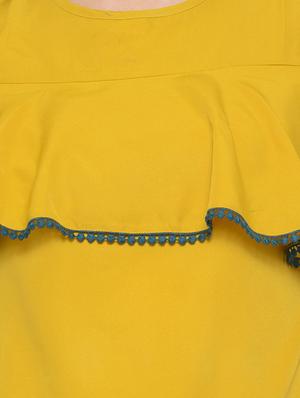 yellow crepe top - 14539559 - Standard Image - 4
