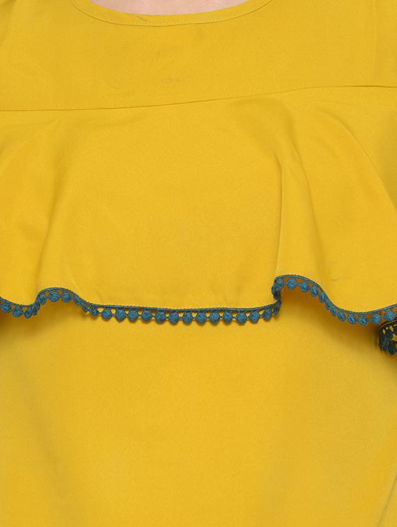 yellow crepe top - 14539559 - Zoom Image - 4