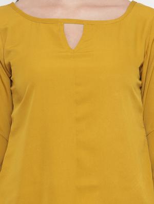 yellow poly crepe top - 14539667 - Standard Image - 4