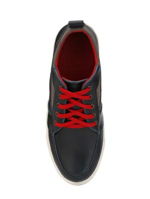 blue leatherette lace up sneaker - 14539912 - Standard Image - 4