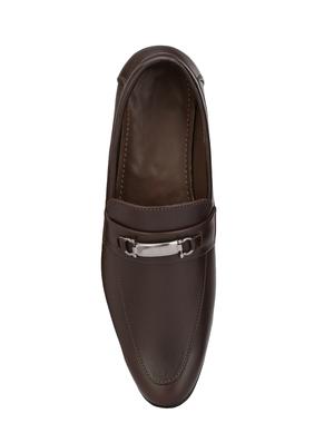 brown leatherette formal slip on - 14539927 - Standard Image - 4