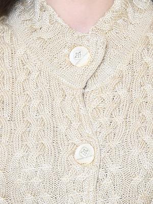 beige woolen coatigan - 14539940 - Standard Image - 4