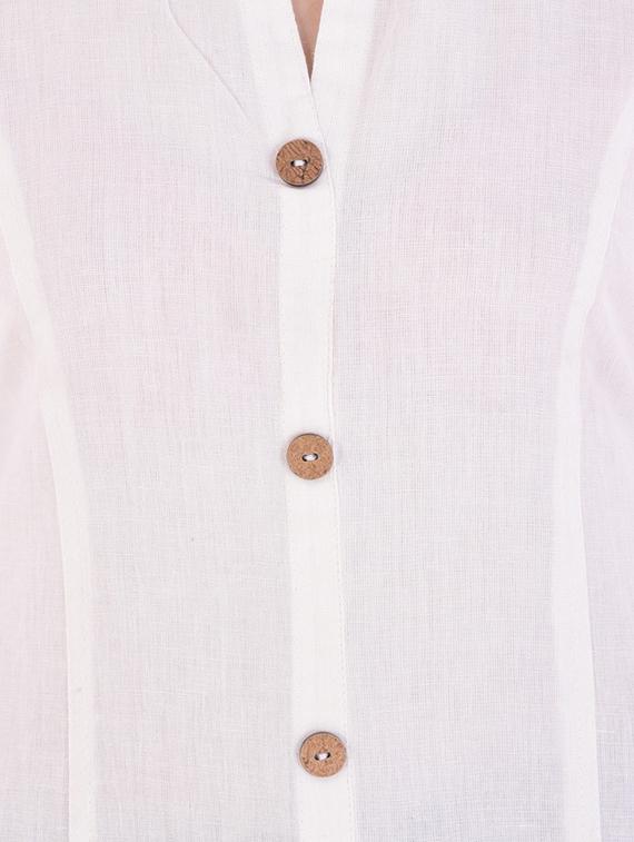 white cotton straight kurta - 14540392 - Zoom Image - 4