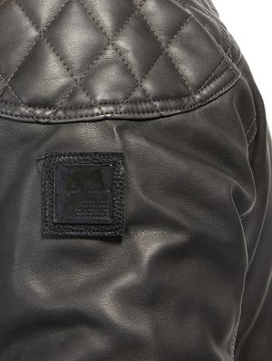 grey leatherette biker jacket - 14541181 - Standard Image - 4