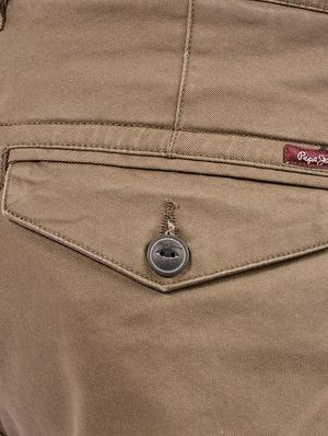 brown cotton blend chinos - 14542055 - Standard Image - 4