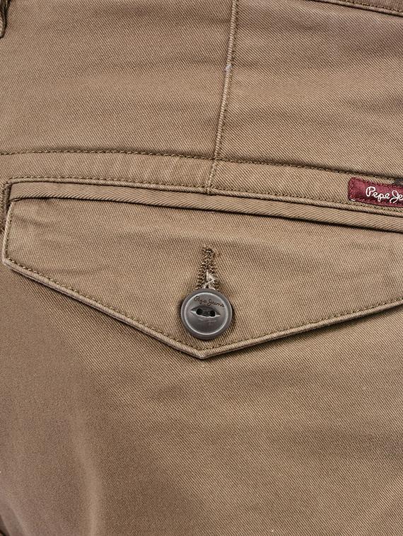 brown cotton blend chinos - 14542055 - Zoom Image - 4
