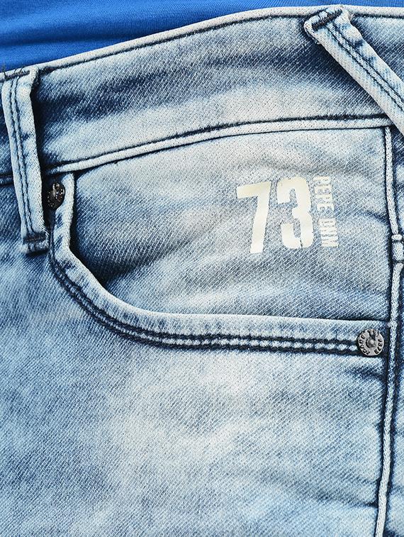 blue cotton washed jeans - 14542113 - Zoom Image - 4