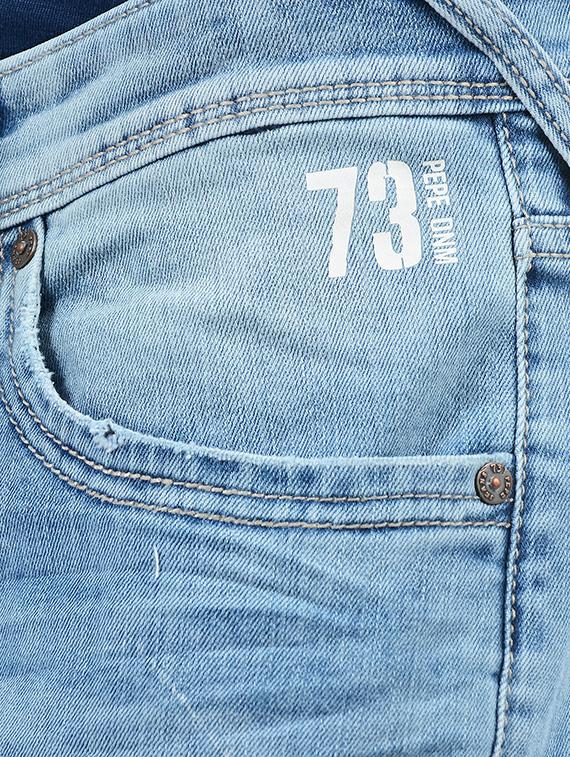 blue cotton washed jeans - 14542120 - Zoom Image - 4