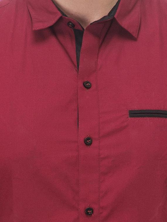 magenta cotton casual shirt - 14542311 - Zoom Image - 4