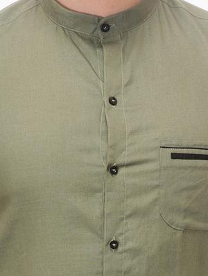 green cotton casual shirt - 14542324 - Standard Image - 4