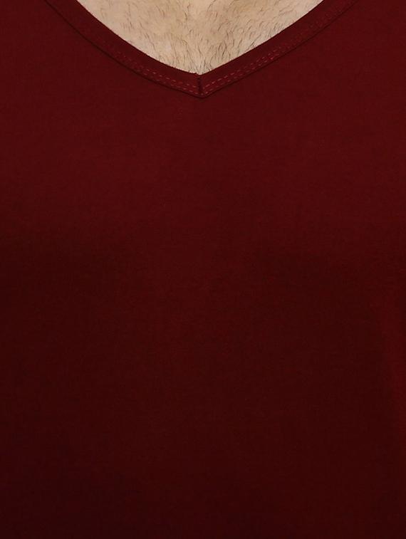 maroon cotton t-shirt - 14543087 - Zoom Image - 4