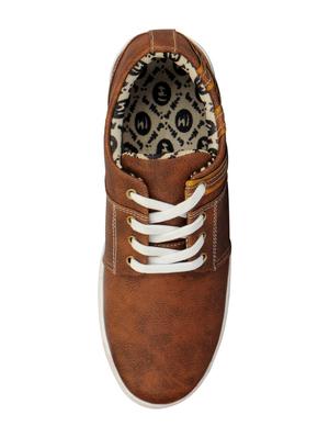 brown leatherette lace up sneaker - 14543741 - Standard Image - 4