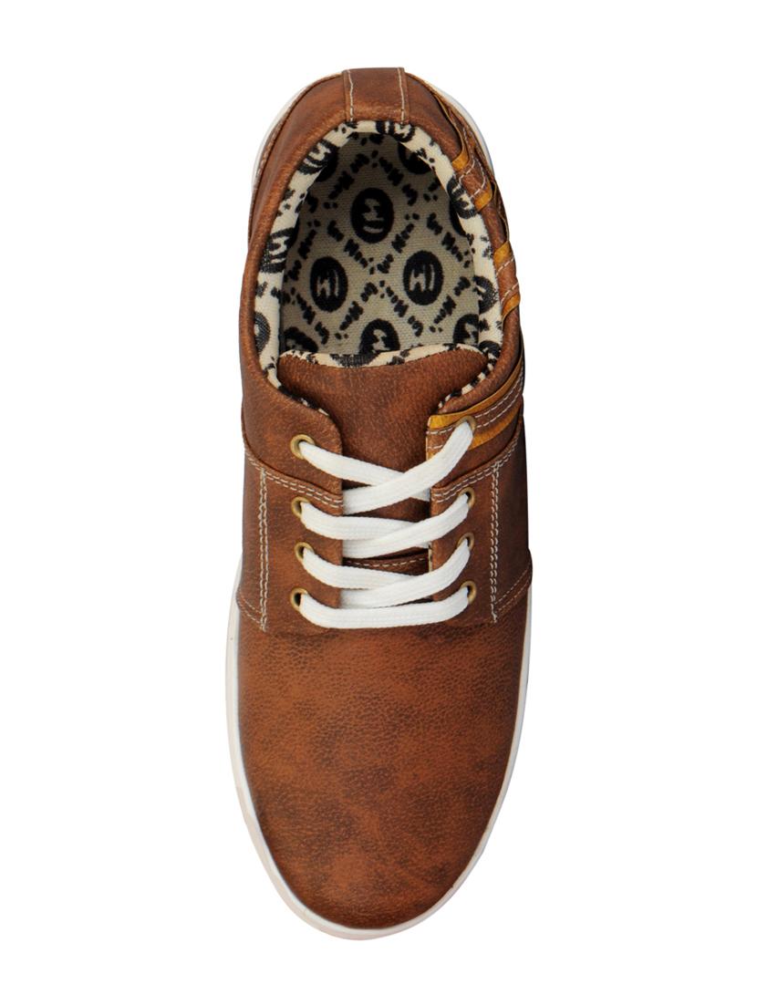 brown leatherette lace up sneaker - 14543741 - Zoom Image - 4