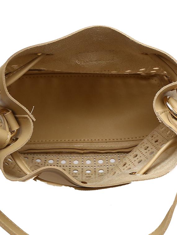 beige leatherette regular handbag - 14543747 - Zoom Image - 4