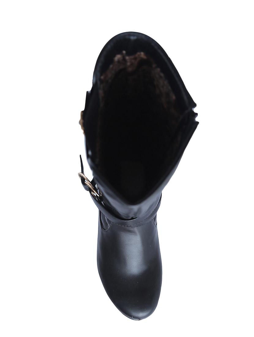black leatherette knee length boot - 14543822 - Zoom Image - 4