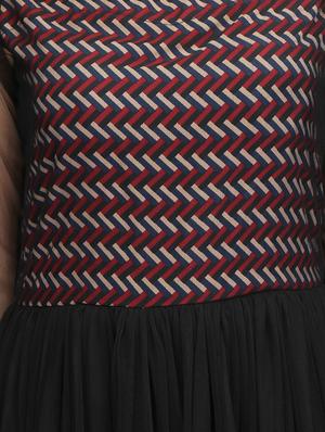 black net printed gown dress - 14544046 - Standard Image - 4