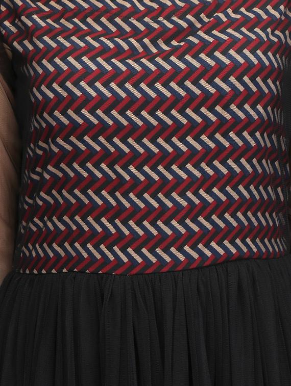 black net printed gown dress - 14544046 - Zoom Image - 4