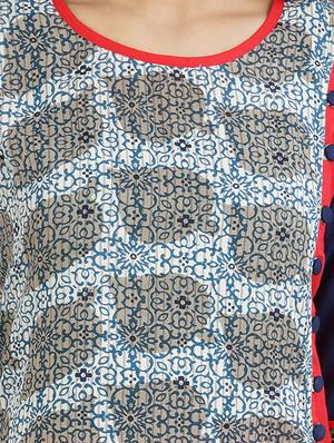 multicolour rayon straight kurta - 14544227 - Standard Image - 4