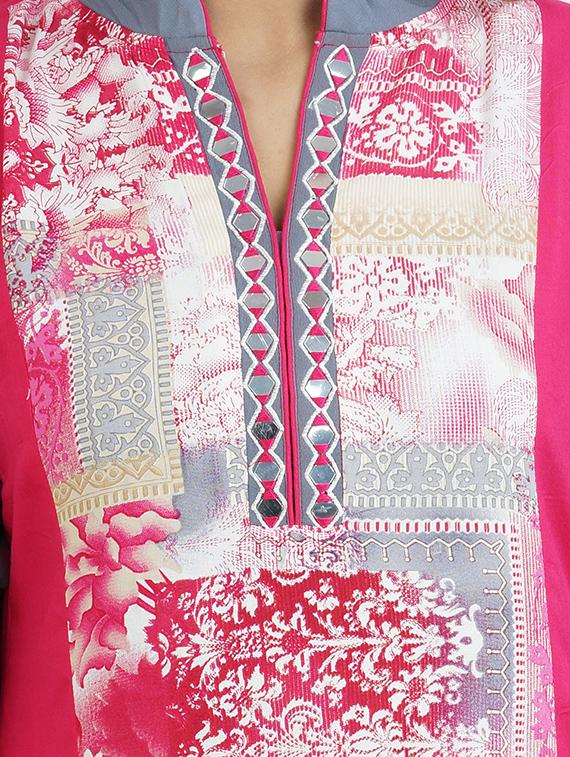 pink rayon straight kurta - 14544267 - Zoom Image - 4
